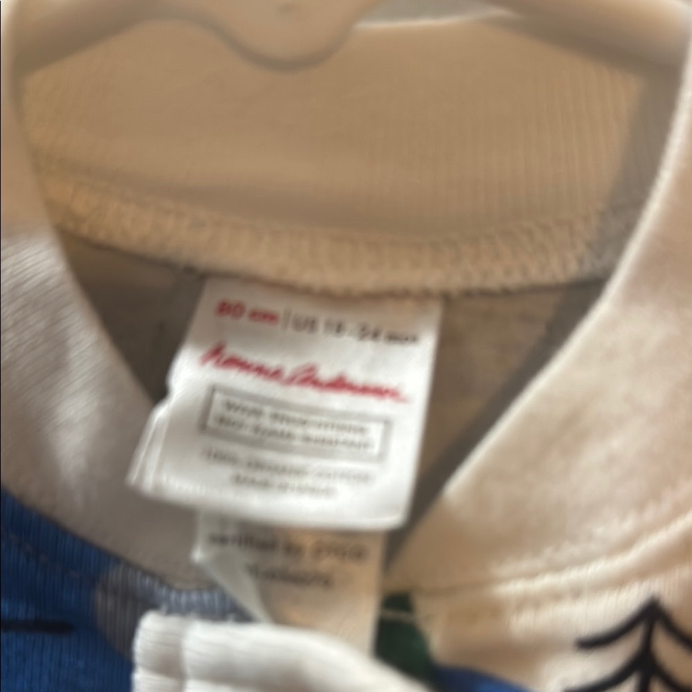 Hanna Andersson White and Blue ski Print Footies - Picture 2 of 3